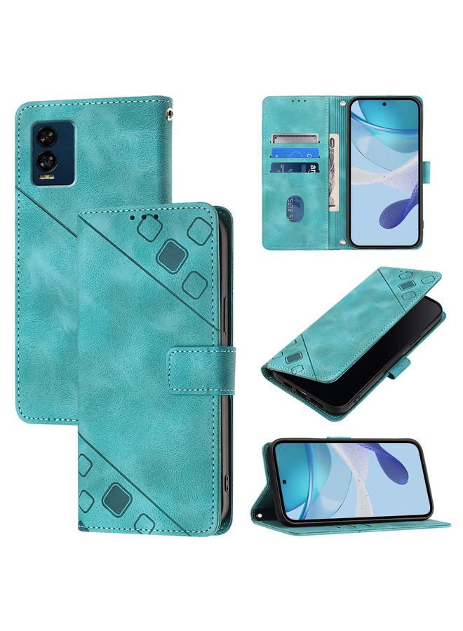 Zaboon Case For BLU View Speed 5G Skin-feel Embossed Leather Phone Case - Image 1