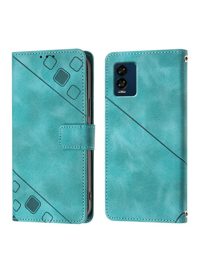 Zaboon Case For BLU View Speed 5G Skin-feel Embossed Leather Phone Case - Image 3