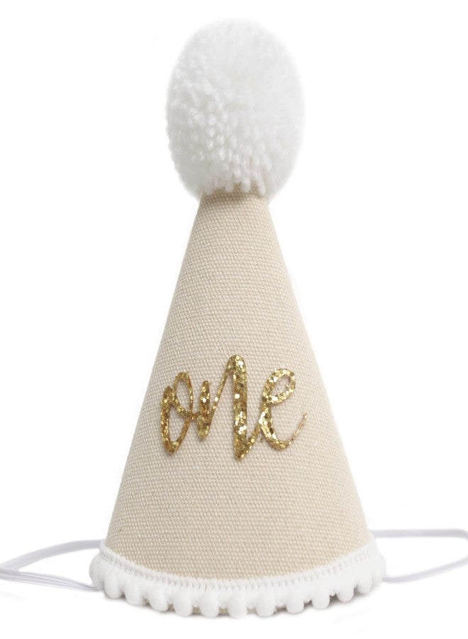 HGFC 1st Birthday Hat For Baby - Natural Boho First/1st Birthday Decorations, Boho First Birthday Crown,Cake Smash Photo Prop (Beige) - Image 1