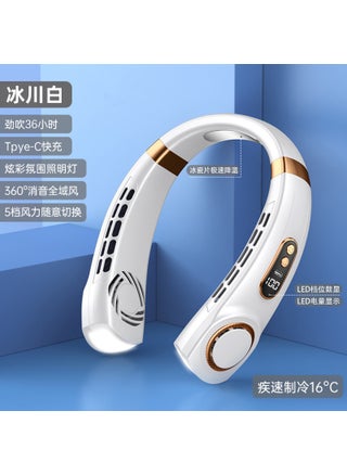 2024 Portable Neck Fan USB Rechargeable Quiet Bladeless Mini[Top with white] Typc charging + super long battery life + real-time power display + colorful atmosphere breathing light [Top with white] Typc charging + super long battery life + real-time power display + colorful atmosphere breathing light - pzsku/Z40CC053E34DDD0BC900EZ/45/1746216026/8b3d1374-f400-4e62-9ab1-36e9d49a40ae