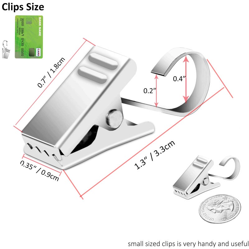 BIHRTC Pack of 50 Curtain Clips Thickening Stainless Steel with Hooks Lights Hanger Small Metal Wire Holder for Shower Home Decoration Photos Picture Arts Crafts Display Outdoor Activities Supplies - Image 2