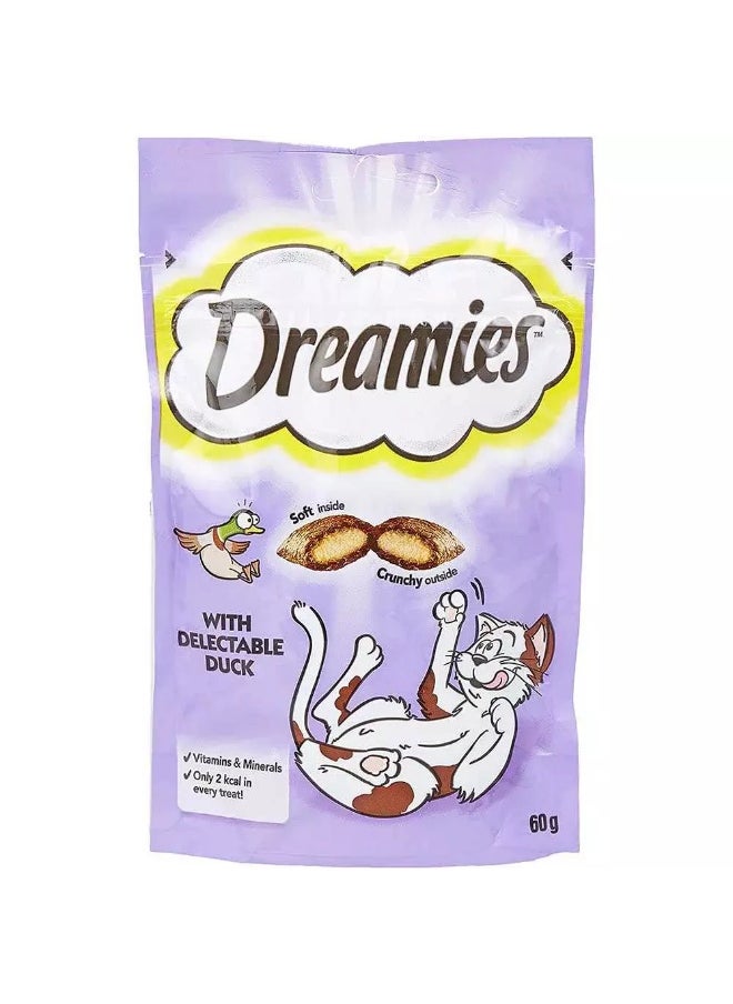 Dreamies Dreamies Cat Treats, Delectable Duck Flavour- 60grm Pouch  - Image 2