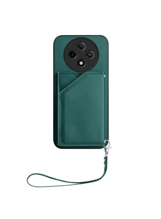 اس-توب جراب لهاتف OPPO A3 Pro بملمس الجلد وفتحات للبطاقات مع حزام معصم - Image 2