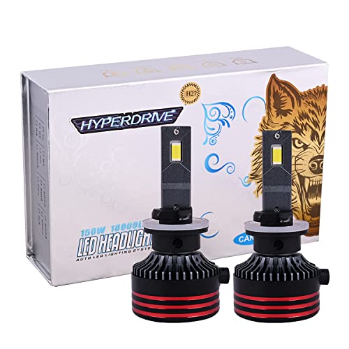 Casago CAHYH27 Hyperdrive H27 150W Super Bright LED Headlight For Automobiles With Durable Long-Lasting Design And Water Resistant (Set of 2) - Image 1