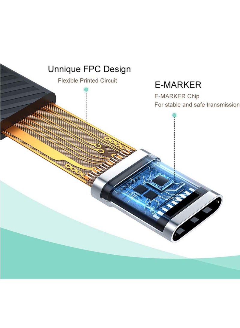 KASTWAVE USB C to USB C Cable 13.7cm, Short USB C Cable(USB 3.2 Gen 2) Supports 100W Charging / 10Gbps Data Transfer / 4K@60Hz Display, USB C Charging Cable for Samsung Galaxy, Compatible with Android(Sliver) - Image 4