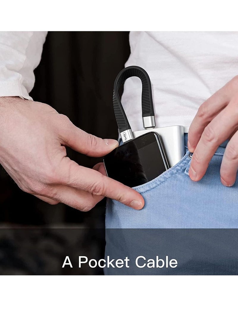 KASTWAVE USB C to USB C Cable 13.7cm, Short USB C Cable(USB 3.2 Gen 2) Supports 100W Charging / 10Gbps Data Transfer / 4K@60Hz Display, USB C Charging Cable for Samsung Galaxy, Compatible with Android(Sliver) - Image 2