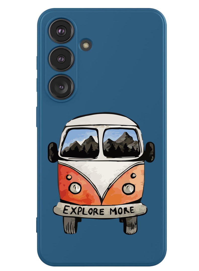 Theodor Protective Slim Fit Case Liquid Silicone Cover with Full Body Protection Anti-Scratch Shockproof Case For Samsung Galaxy S24 (Blue) - Explore more-01 - Image 1