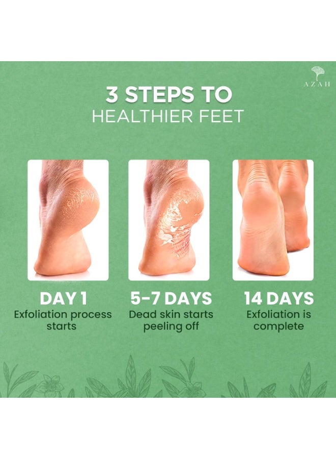 Azah Foot Mask Peeling Feet Mask [Pair of 2] | Korean Foot Peel off Mask for Cracked Feet | Peeling and Exfoliating | Legs care at Home | Exfoliating Sheet for Home | Tea Tree Sheet - Image 3