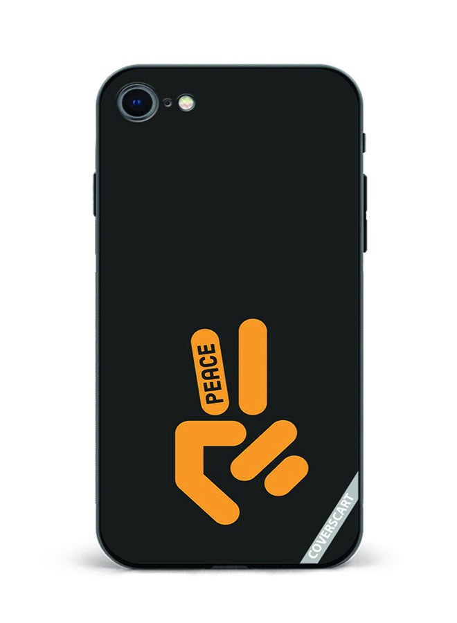 Protective Case Cover For Apple iPhone SE 2020 Peace Design Black