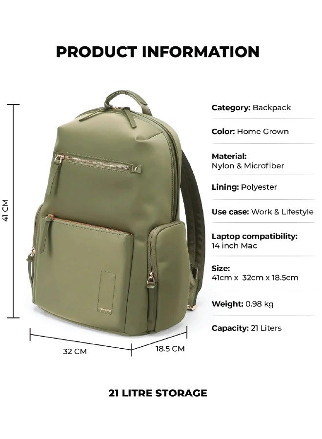 Mokobara MOKOBARA The Bliss Backpack 21L Premium Nylon 14" Unisex Multipurpose Laptop Backpack for Women (Home Grown) - Image 3