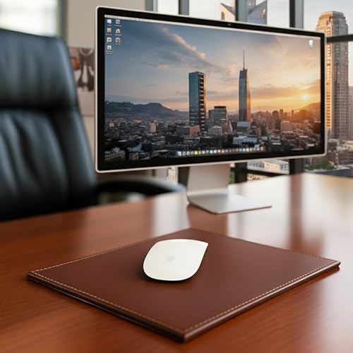 Dacasso Bonded Leather Mouse Pad, Brown - Image 2