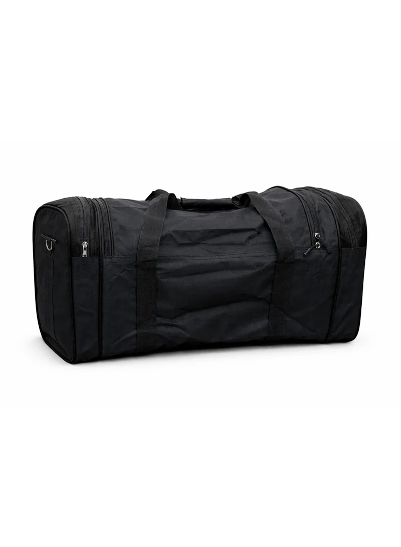 منيك حقيبة سفر MNUK دافل، حقيبة يد مزودة بجيب للأحذية وجيب للملابس المبللة، مناسبة للرجال والنساء، حقيبة رياضية مناسبة لعطلات نهاية الأسبوع (متوسطة - 22 بوصة) أسود