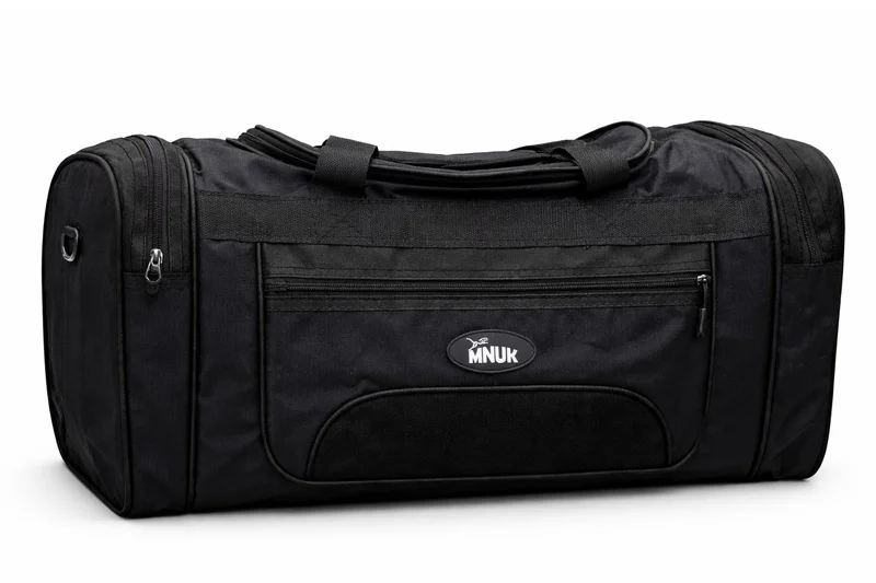 منيك حقيبة سفر MNUK دافل، حقيبة يد مزودة بجيب للأحذية وجيب للملابس المبللة، مناسبة للرجال والنساء، حقيبة رياضية مناسبة لعطلات نهاية الأسبوع (متوسطة - 22 بوصة) أسود