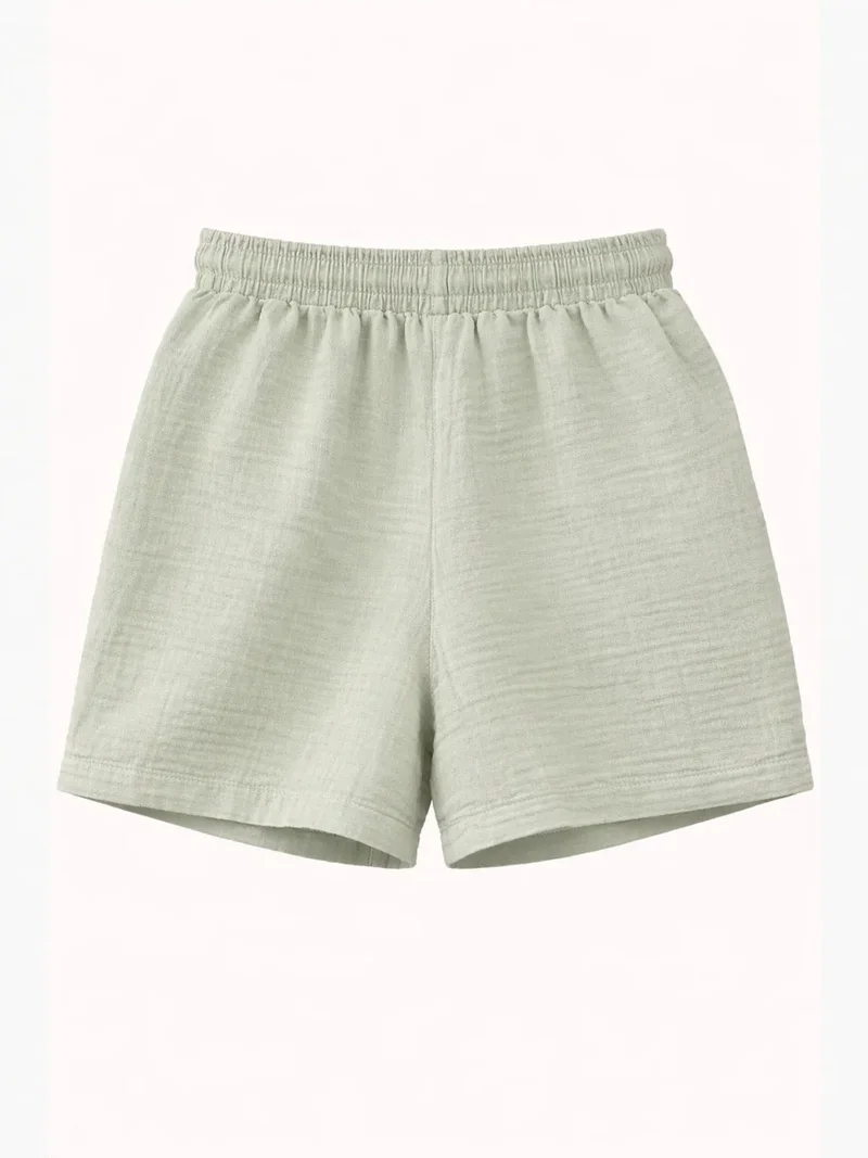 MixRay Mixray High-Waist Textured Wide-Leg Shorts