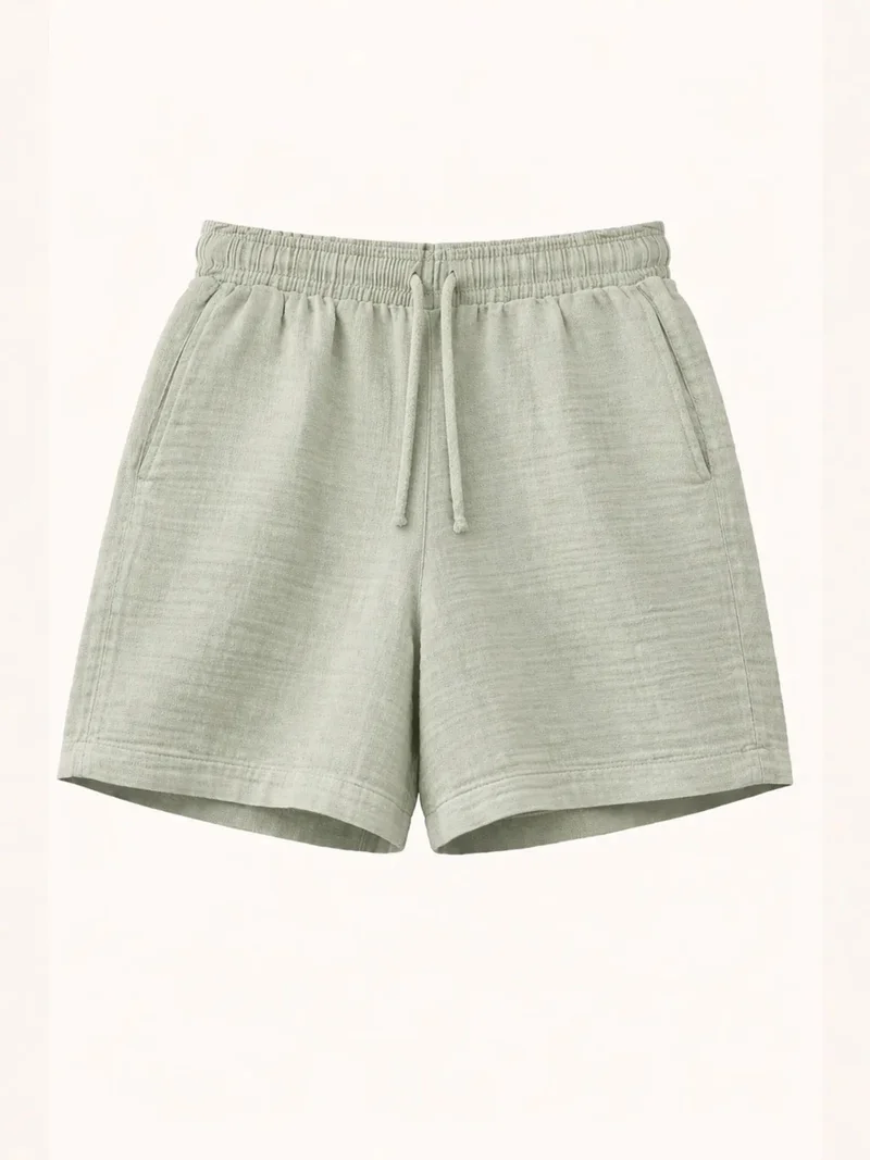 MixRay Mixray High-Waist Textured Wide-Leg Shorts