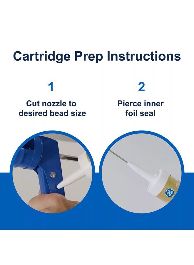 GE Silicone 2+ Kitchen & Bath Caulk, 10.1 Oz. Tube, White, G - Image 5