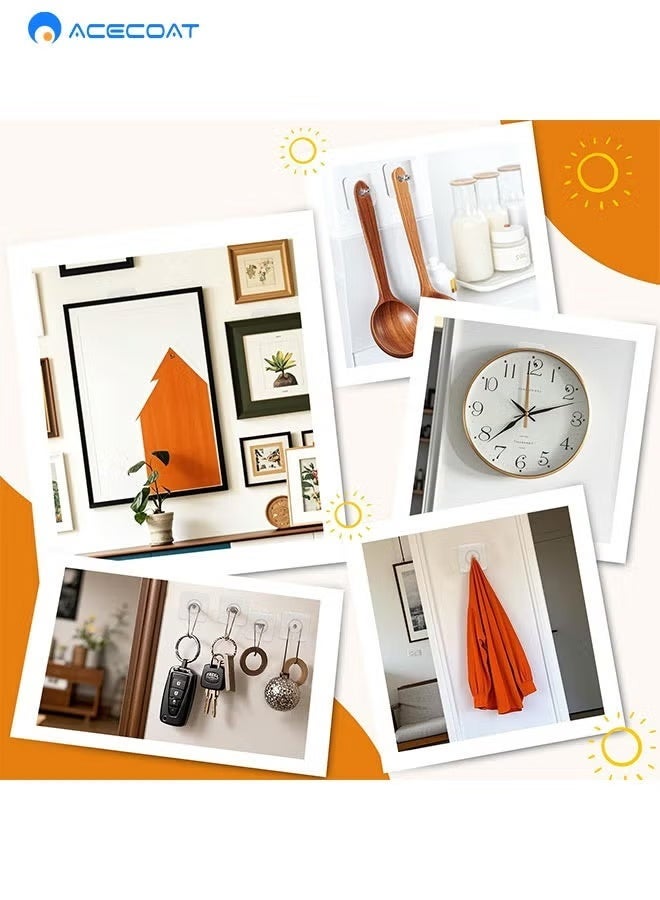 ايسكوت 20 قطعة من الخطافات اللاصقة شديدة التحمل، خطافات حائط للتعليق، شماعات حائط بدون أظافر، ملصق 2 في 1 خالٍ من البراغي لرف التثبيت على الحائط، مقاوم للماء والصدأ (16 مم) - Image 3