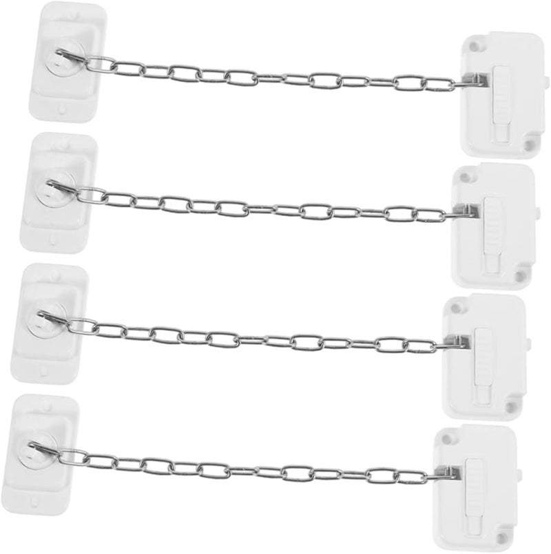 4 Pack Childproof Window Door Safety Lock Chain Easy Install Fall Prevention - Image 2