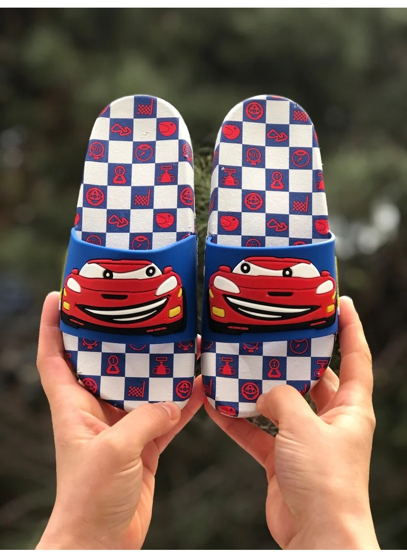 MyChild Lightning Mcqueen Figured Children's Slippers, Non-Slip Sole Children's Slippers, Garden Sea Pool Slippers