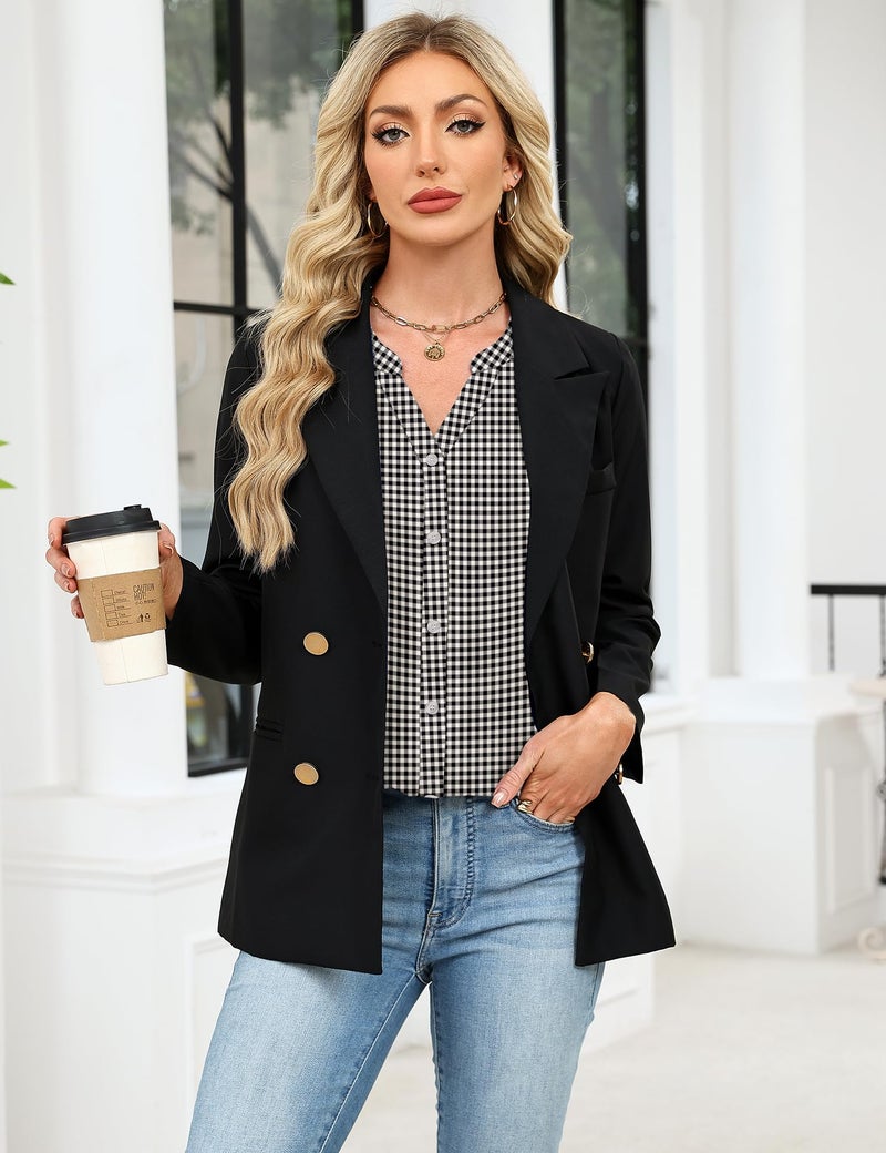 LOMON Button Down Shirts for Women 3/4 Length Sleeve Business Casual Blouses 2026 Summer Tops - Image 5