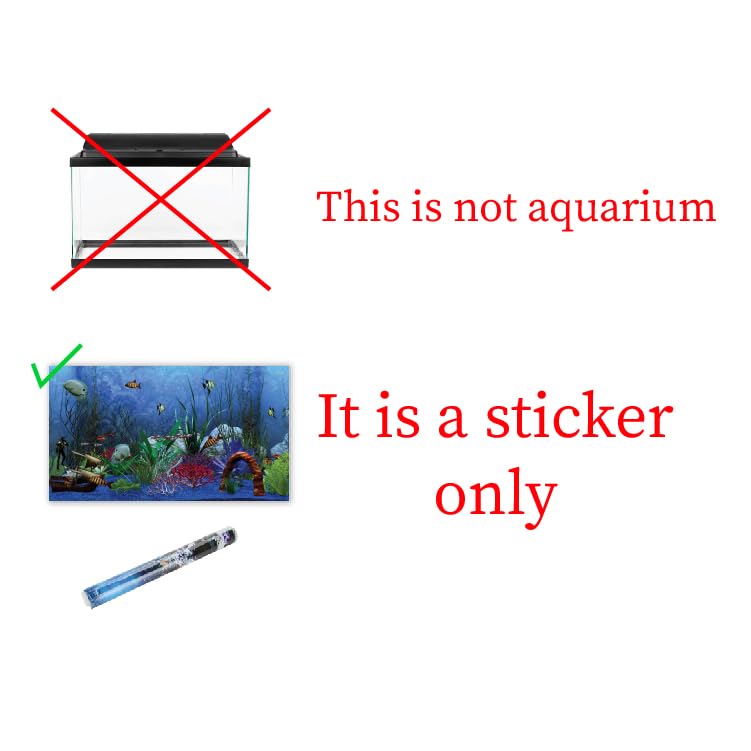 VVWV ® Green Plant Aquarium Background Stickers for Fish Tank Vinyl Printed Multicolored Sticker (61 X 41 CMS) - Image 2