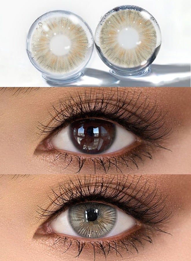 عيون غامضة عدسات لاصقة ملونة من Mystic Eyes بلون بيروفيان جراي لمدة ستة أشهر 14.20 مم بمظهر رمادي طبيعي - Image 4