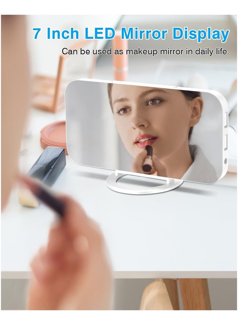 general Digital Alarm Clock, LED Mirror Electronic Clock with 2 USB Charging Ports, Snooze Mode, Automatic Brightness Adjustment, Modern Desktop Wall Clock for Bedroom Living Room Office - Image 2