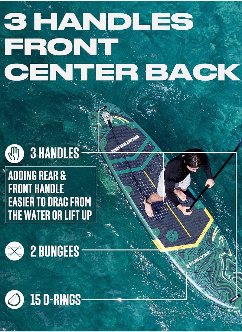 Skatinger Skatinger 11'6×35" Super Wide Inflatable Stand Up Paddle Board, Ultra Stable Wide SUP for 2+1 People/Family/Big Size w/Shoulder Strap, 100L Backpack, All-Round Sup Board, US Fin  - Image 2