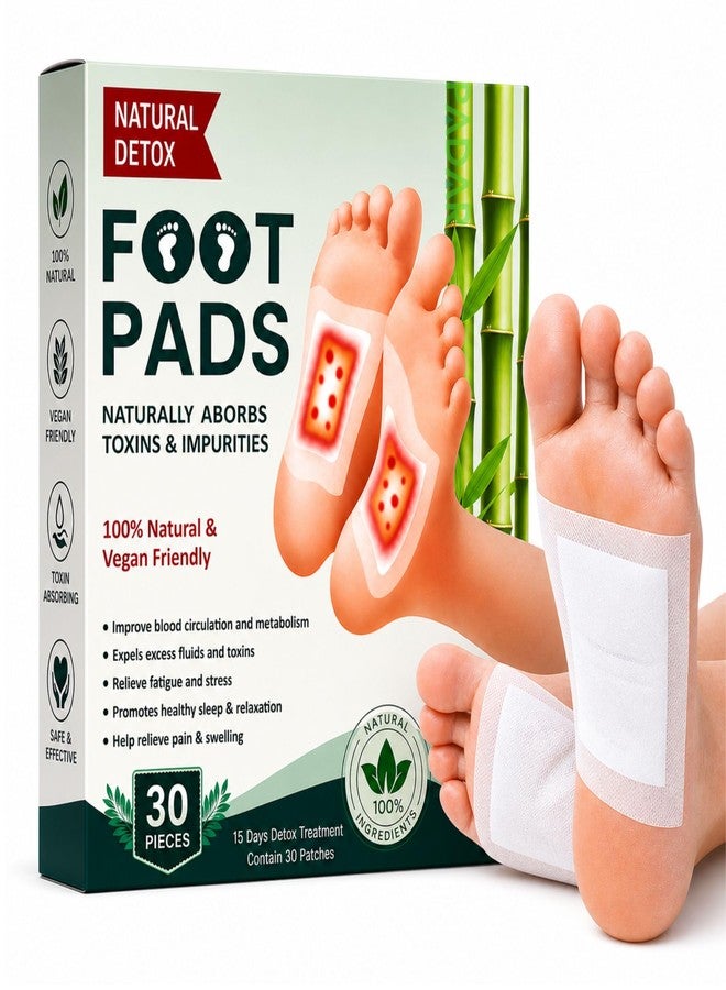PADAR Herbal Detox Foot Pads (Pack of 30) | Natural Bamboo Vinegar Foot Patch for Relaxation & Sleep Support | Gentle Herbal Ingredients for Daily Wellness, Foot Care & Comfort | Easy Overnight Use - Image 1