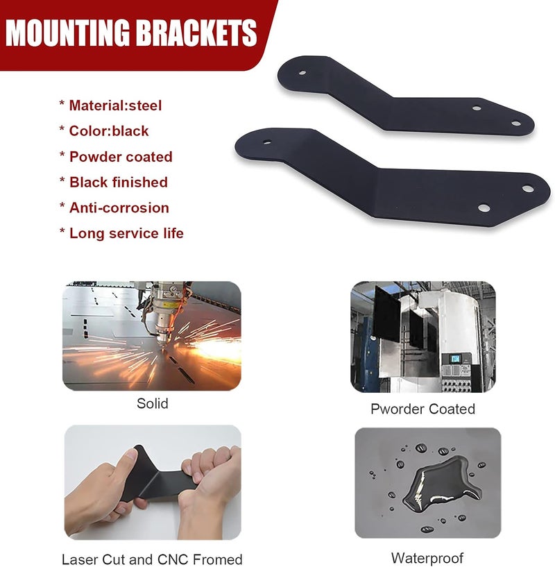 Wsays XTMOTO Front Upper Windshield 42 Inch LED Light Bar Mounting Bracket for Can-Am UTV 2014-2019 - Image 2