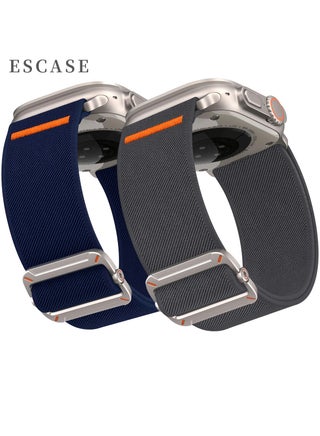 2 Pack Lite Fit Ultra Band designed for Apple Watch Ultra 2 / Ultra (49mm), Series10(46mm),Series 9/8/7 (45mm), Series SE2/6/SE/5/4 (44mm) and Series 3/2/1 (42mm) Nylon Solo Loop - Blue/Grey - pzsku/Z40CCEC5D7BD0BA09E930Z/45/1741354306/15222e9c-bd2a-4960-811f-0bfe1121f24b