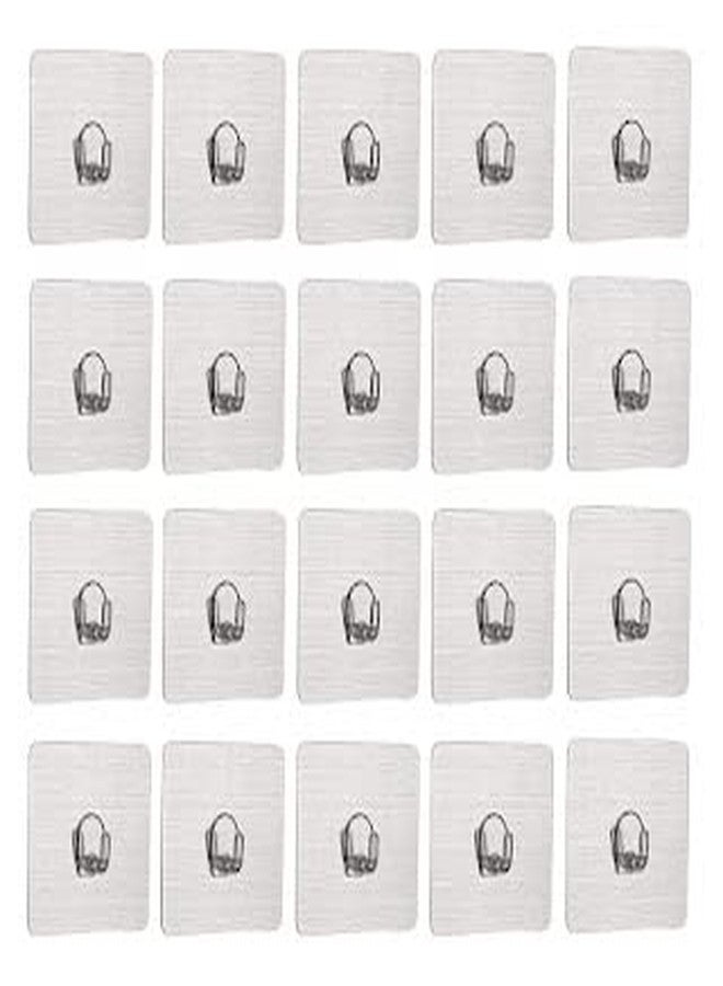 ARANKA Metal Self Adhesive Heavy Duty Waterproof Transparent Sticky Wall Hooks for Hanging 10KG (Max)-6 Piece - Image 1