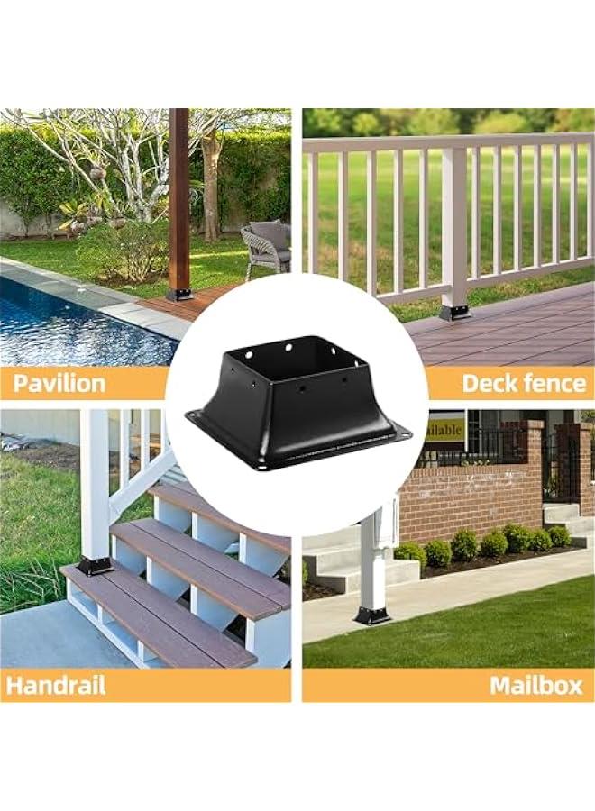 Arabest 4x4 Post Base 10 Pcs, Inner Size 3.7x3.7, Heavy Duty Powder-Coated, for Deck Railing Support Deck Base - Image 4