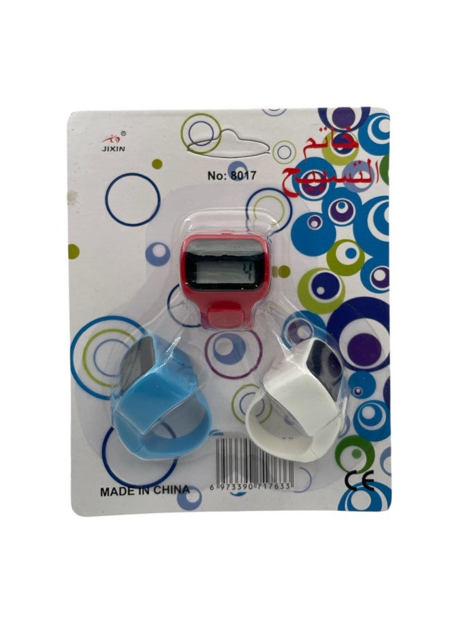 Digital Electronic Finger Counter Set, 3 Pieces, Multicolor