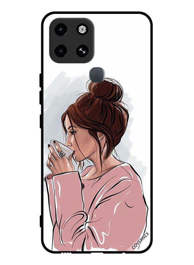Covernex Protective Case Cover For Infinix Smart 6 Girl Drinking Tea Art - Image 1