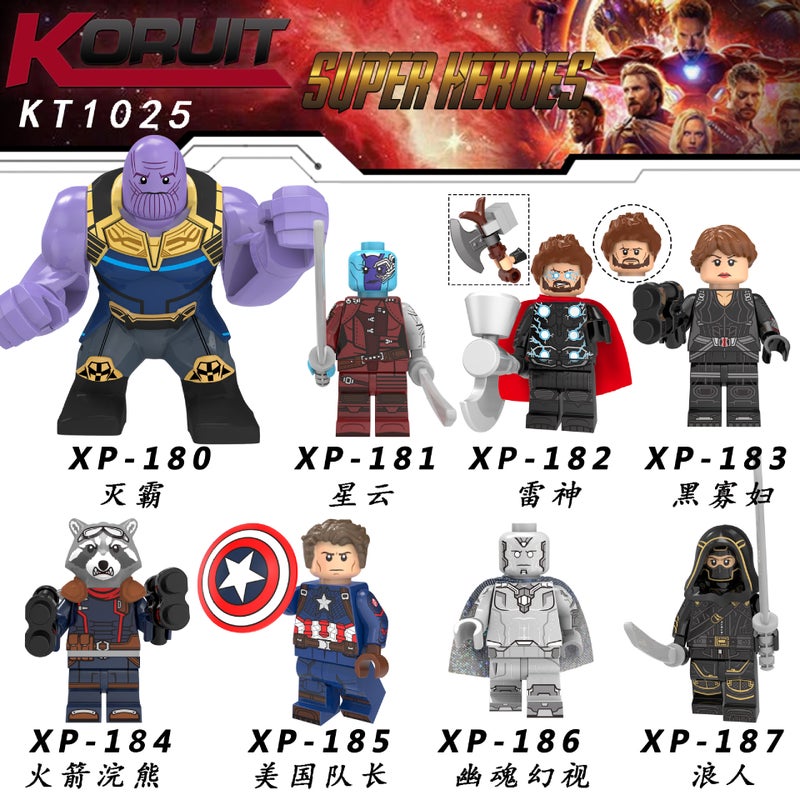 KT1025 Building Blocks Hero Series Thor Black Widow Kids Toy Bagged - Image 1
