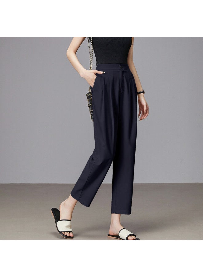 dme Ceiling】Summer New Commuting Air Slimming Micro-Elastic Harem Nine-Point Pants Thin Tr Casual Pants Women - Image 2
