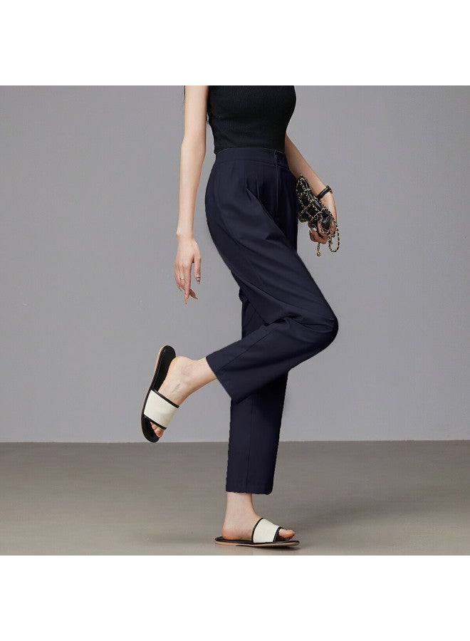 dme Ceiling】Summer New Commuting Air Slimming Micro-Elastic Harem Nine-Point Pants Thin Tr Casual Pants Women - Image 3