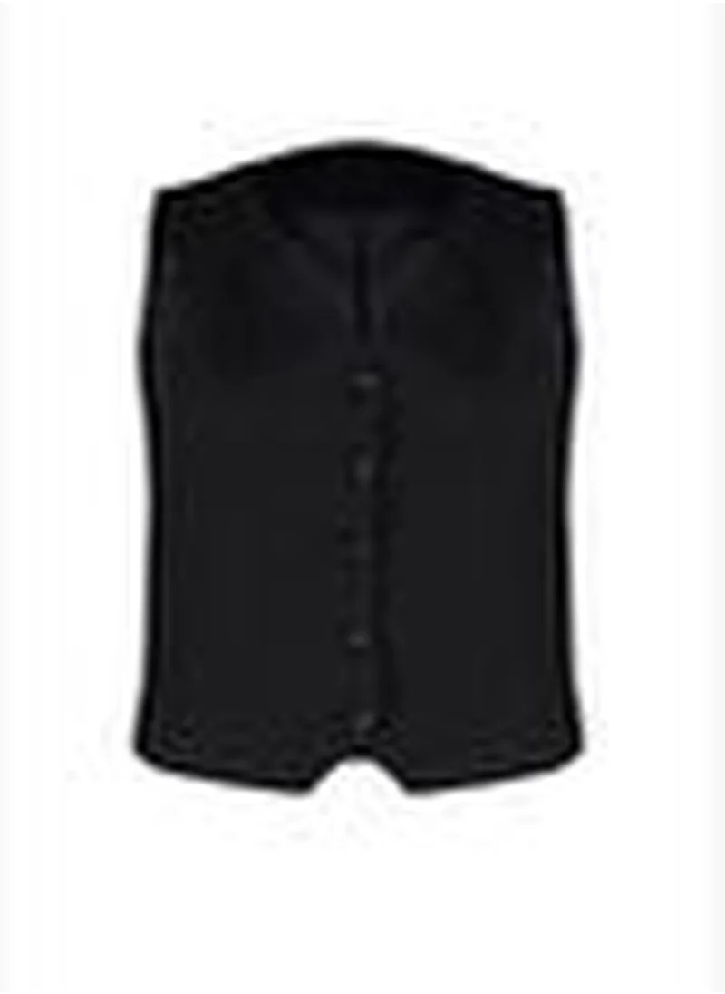 trendyol Black Buttoned Woven Vest