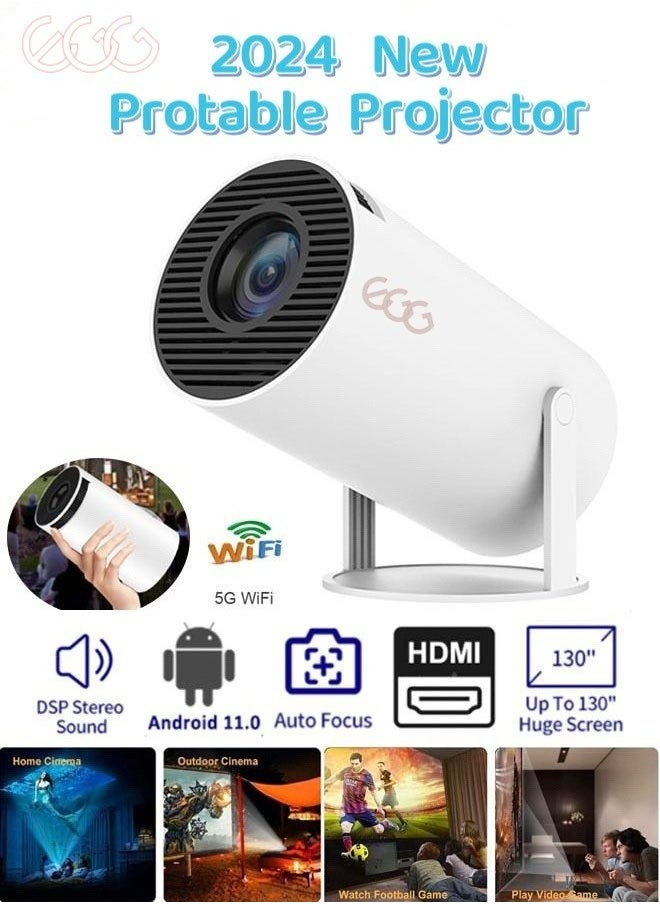 Egg - NEW Portable Projector Pocket 5G WIFI Android11.0 Support 130 Inches Home Theater Full HD 1080P for Indoor Outdoor Home Birthday Gift Compatible with TV Stick/HDMI/USB/PS5/iOS/PS4 - Image 1