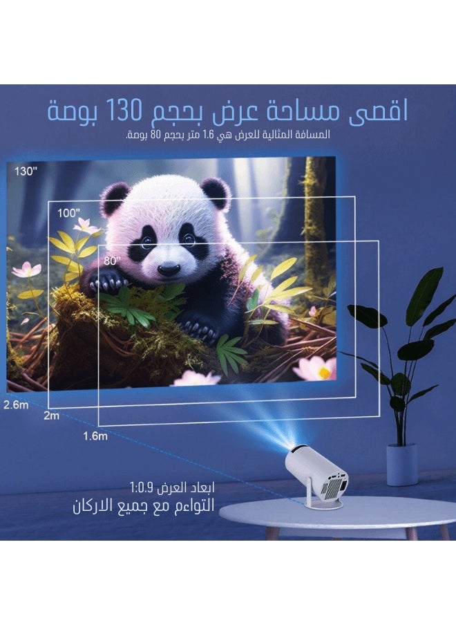 إج - بروجكتر محمول ذكي احترافي 4K Ultra HD واي فاي 5G أندرويد 12 مسرح منزلي متقدم 1080P دعم 8K بلوتوث 5.2 متوافق مع جميع الأجهزة PS5/iPhone/Android/HDMI/USB للمنزل والمكتب والخارج مع تركيز كهربائي وتصحيح تلقائي للصورة حتى 200 بوصة 15000 لومن عالي السطوع ضمان جودة عالمية - Image 1