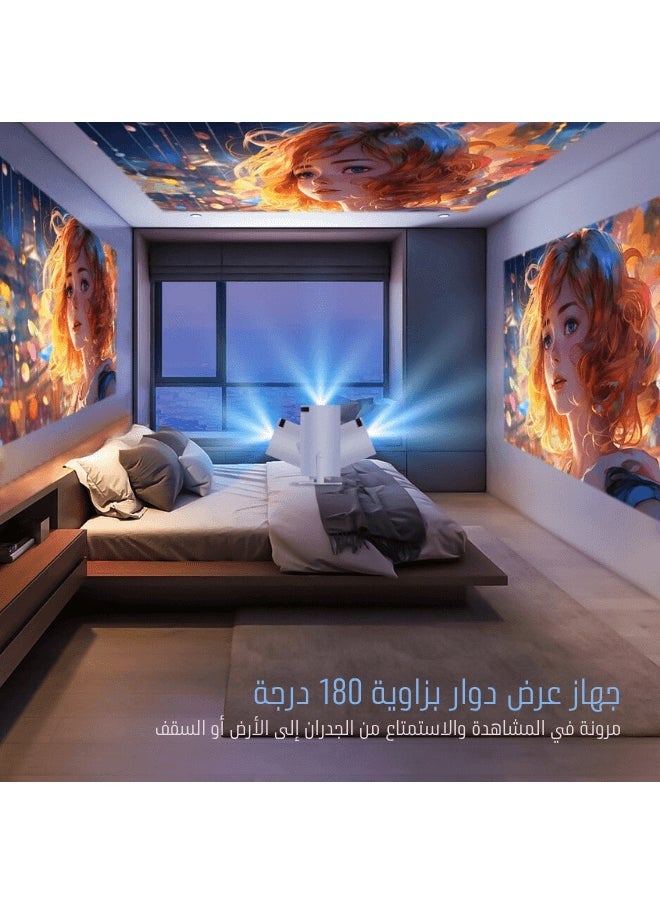 إج - بروجكتر محمول ذكي احترافي 4K Ultra HD واي فاي 5G أندرويد 12 مسرح منزلي متقدم 1080P دعم 8K بلوتوث 5.2 متوافق مع جميع الأجهزة PS5/iPhone/Android/HDMI/USB للمنزل والمكتب والخارج مع تركيز كهربائي وتصحيح تلقائي للصورة حتى 200 بوصة 15000 لومن عالي السطوع ضمان جودة عالمية - Image 1