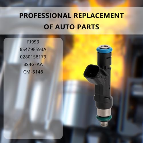NECATUO Set of 4 Fuel Injectors Compatible with Ford Fusion 20132017 Focus 20082011 EcoSport CMax Transit Connect 20102013 Lincoln MKZ 20132016 Replaces FJ993 8S4Z9F593A CM5148 - Image 3