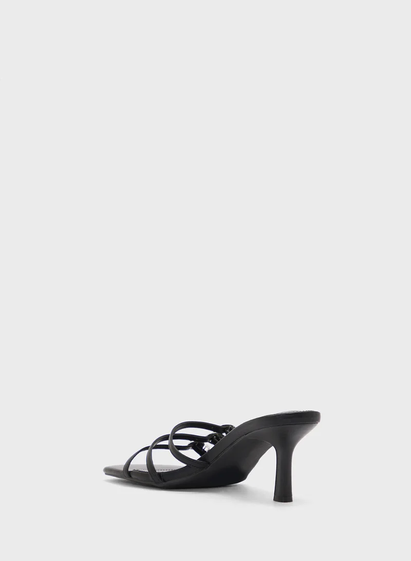 ELLA Square Toe Buckled Multi Strap Sandal