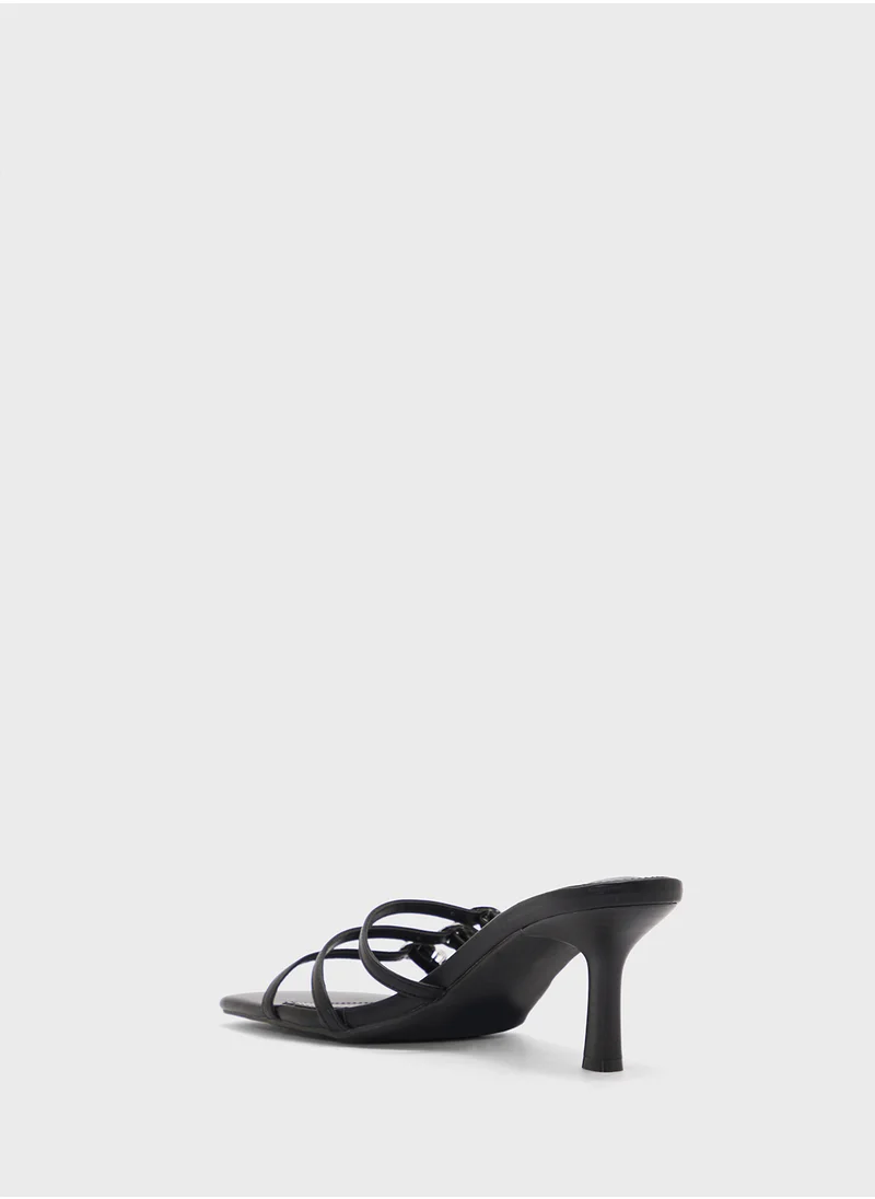 ELLA Square Toe Buckled Multi Strap Sandal
