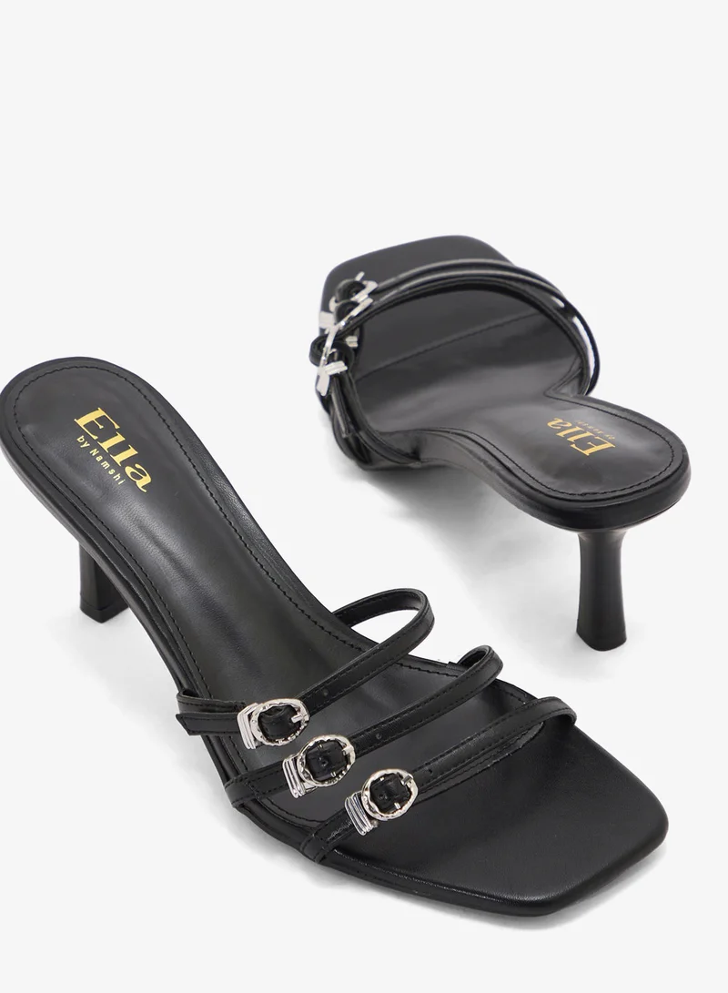 ELLA Square Toe Buckled Multi Strap Sandal