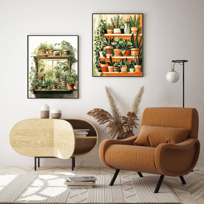 Hutarosl 4 Pack Paint by Numbers Kit for Adults Plant- Bookshelf Paint by Number Adult, Canvas Painting by Numbers for Adults Perfect for Gifts Home Wall Decor 12x16inch - Image 3