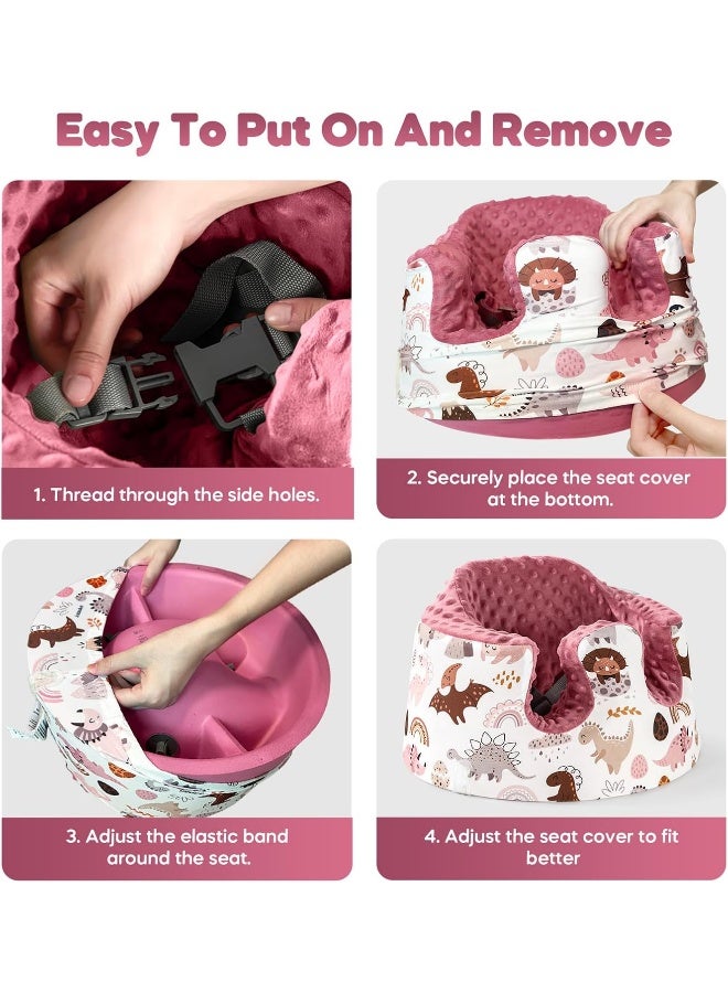 mamatepe Seat Cover Compatible with Bumbo Seat and Nuby Seat, Breathable Baby Seat Cover, Soft Floor Seat Cover for Baby Girl Boy, Anti-Slip, Cover Only, Dinosaur - Image 5