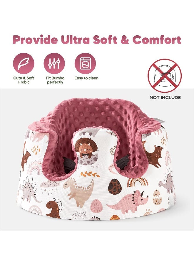 mamatepe Seat Cover Compatible with Bumbo Seat and Nuby Seat, Breathable Baby Seat Cover, Soft Floor Seat Cover for Baby Girl Boy, Anti-Slip, Cover Only, Dinosaur - Image 2