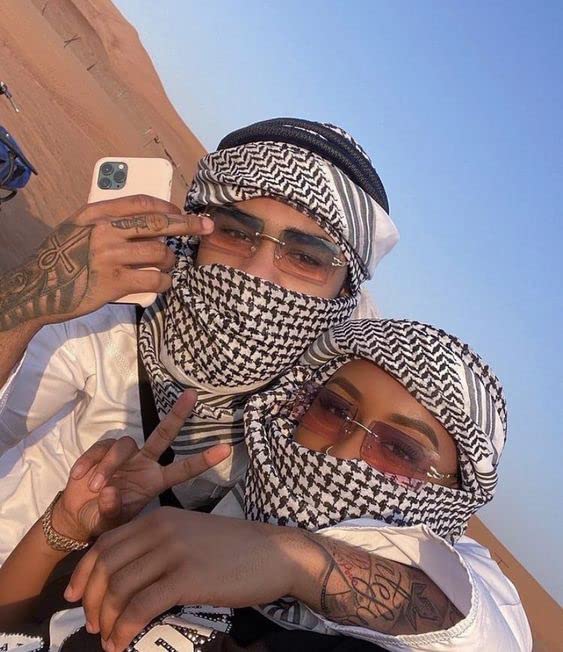 HOMELEX Keffiyeh Arab Head Scarf for Men Sheikh Muslim Turban Saudi Dubai Headwear - Image 4